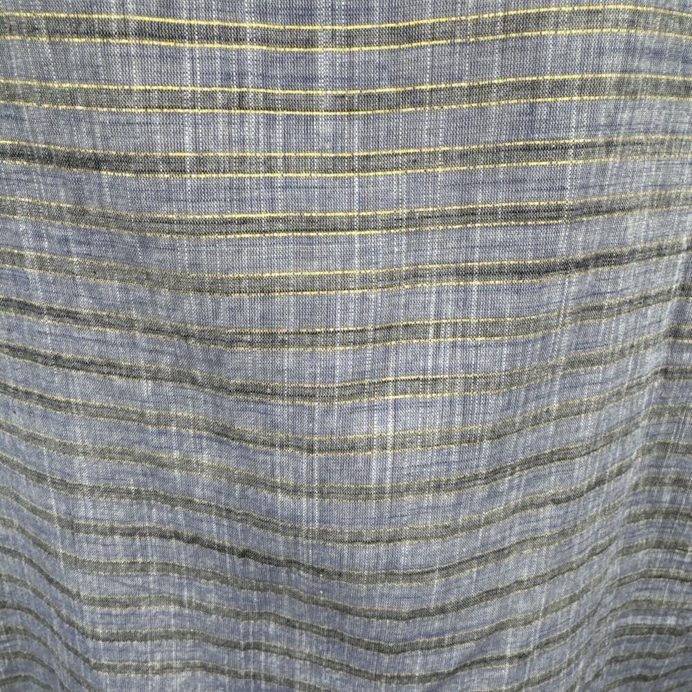 FRNCH Paris Blouse Jada Stripe Ruffled Metallic Medium Cottagecore Peasant Blue - Picture 5 of 15